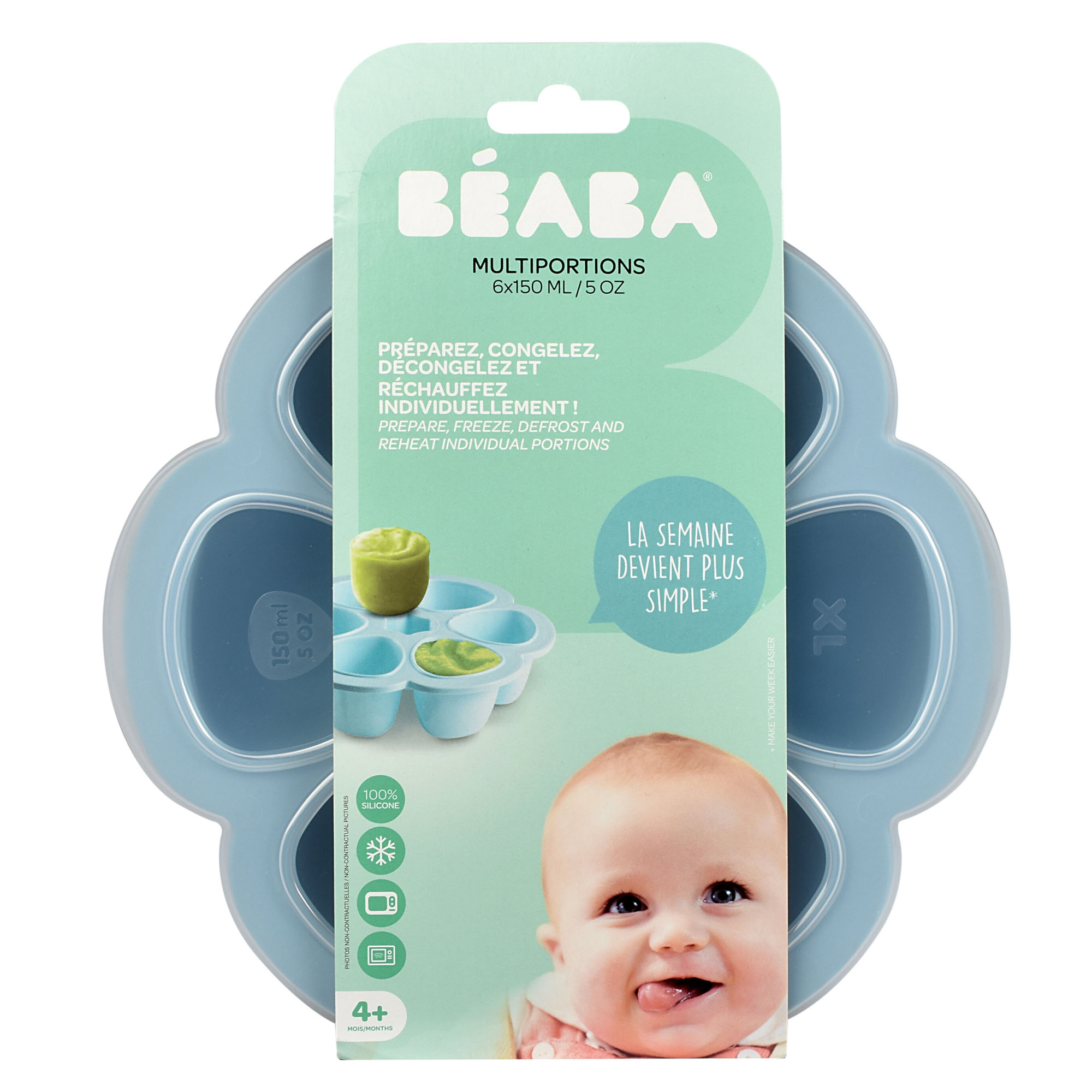 ENVASES PARA CONGELAR Y COCINAR DE SILICONA, MULTIPORCIONES (90ML-150ML)
